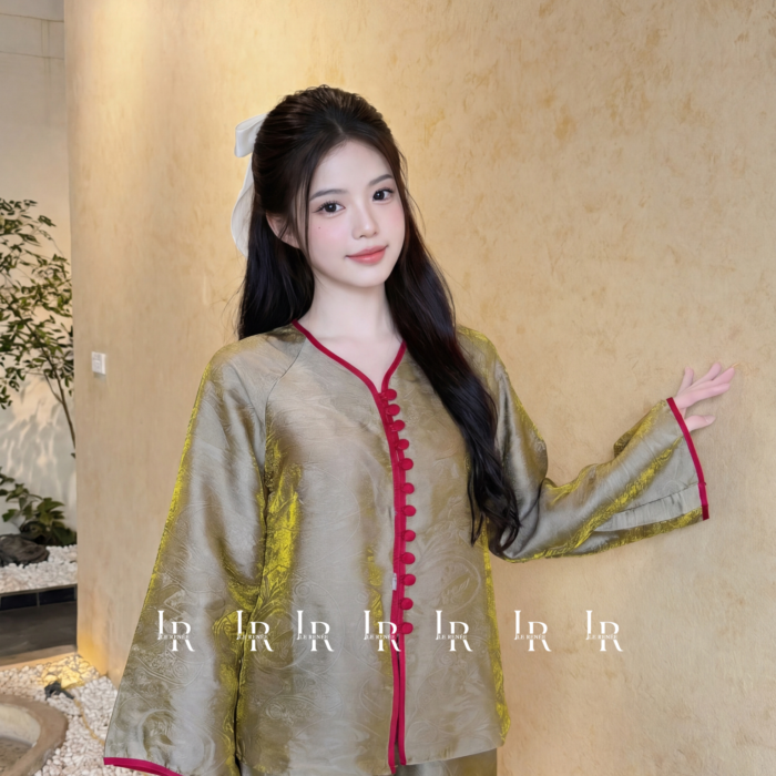 Pháp Phục Gấm Trầm Hương Cát Tường