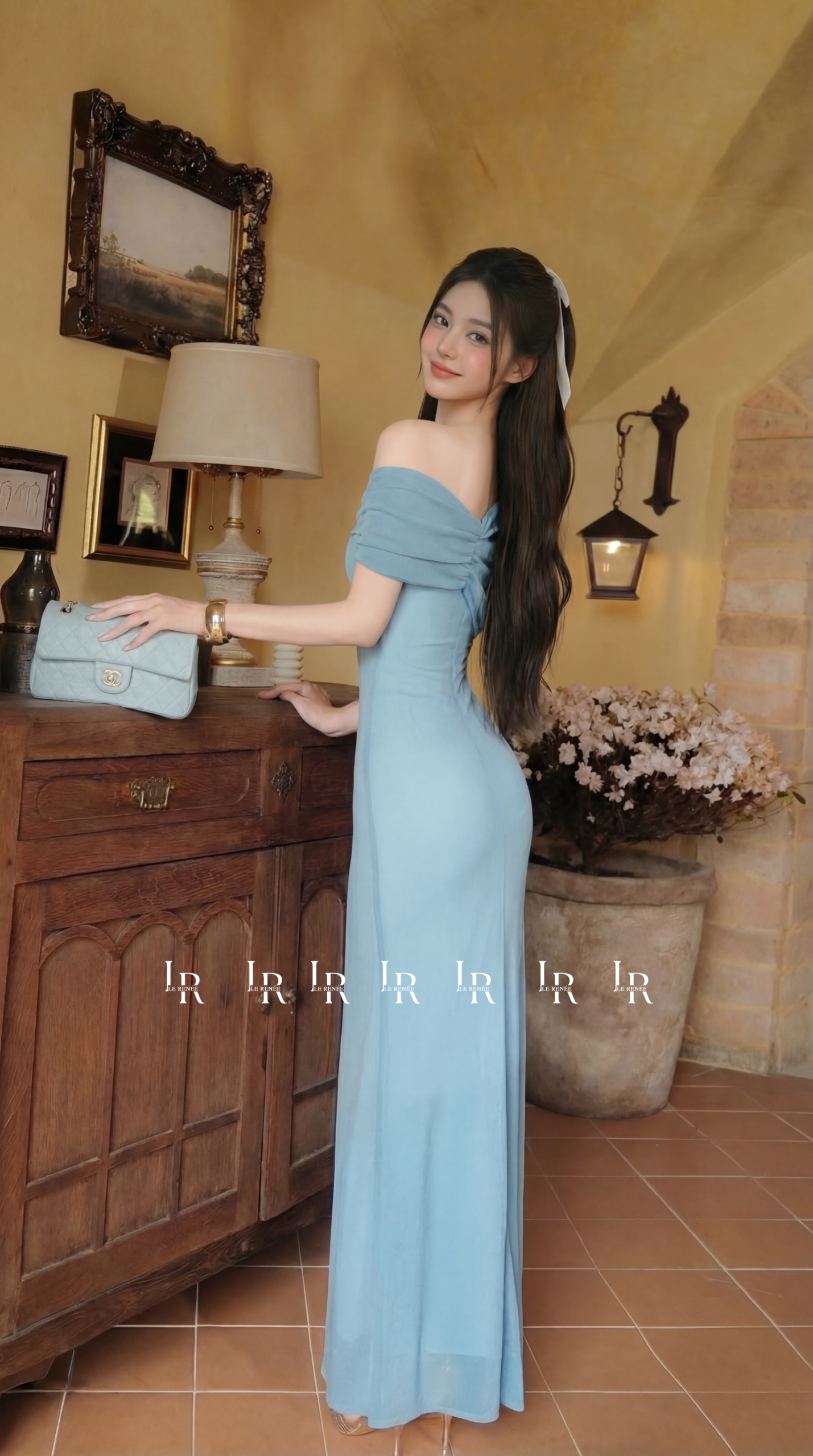Váy Thiết Kế Lam Khói Dáng Dài - Ảnh 3