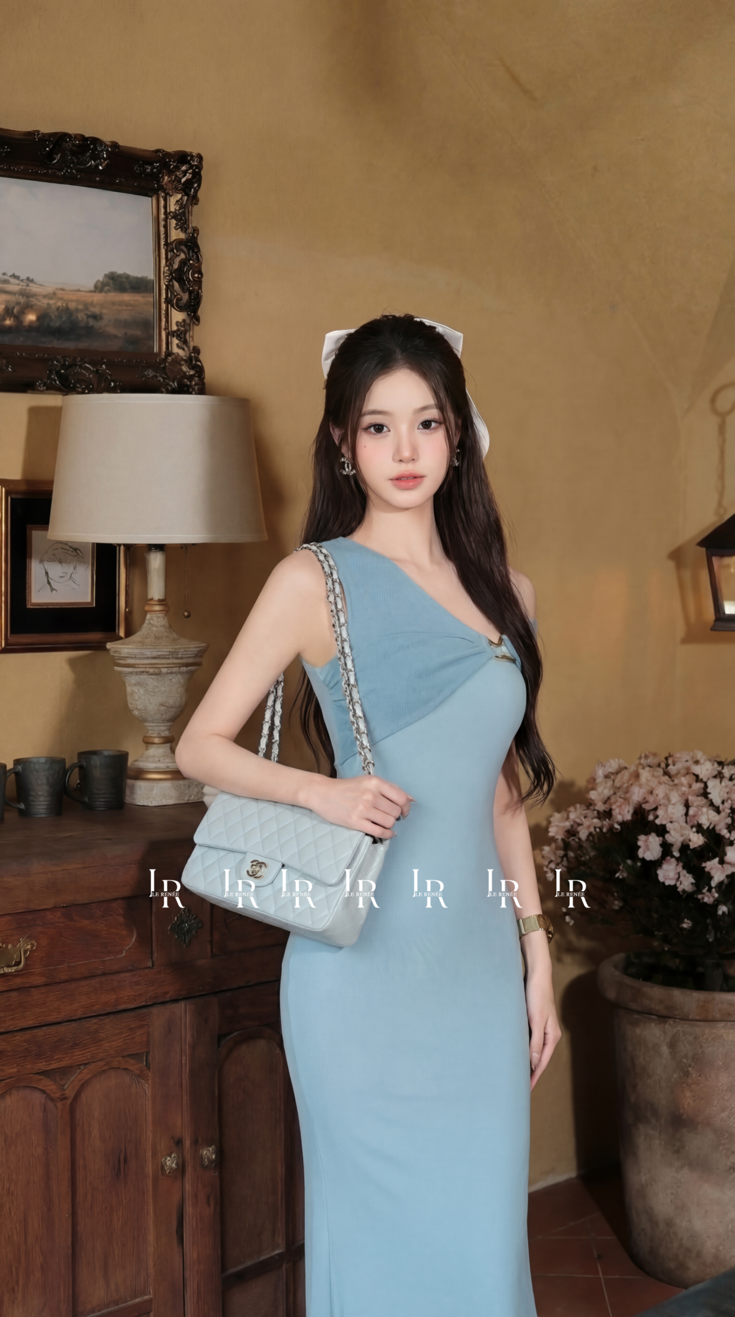 Váy Thiết Kế Lam Khói Dáng Dài - Ảnh 4