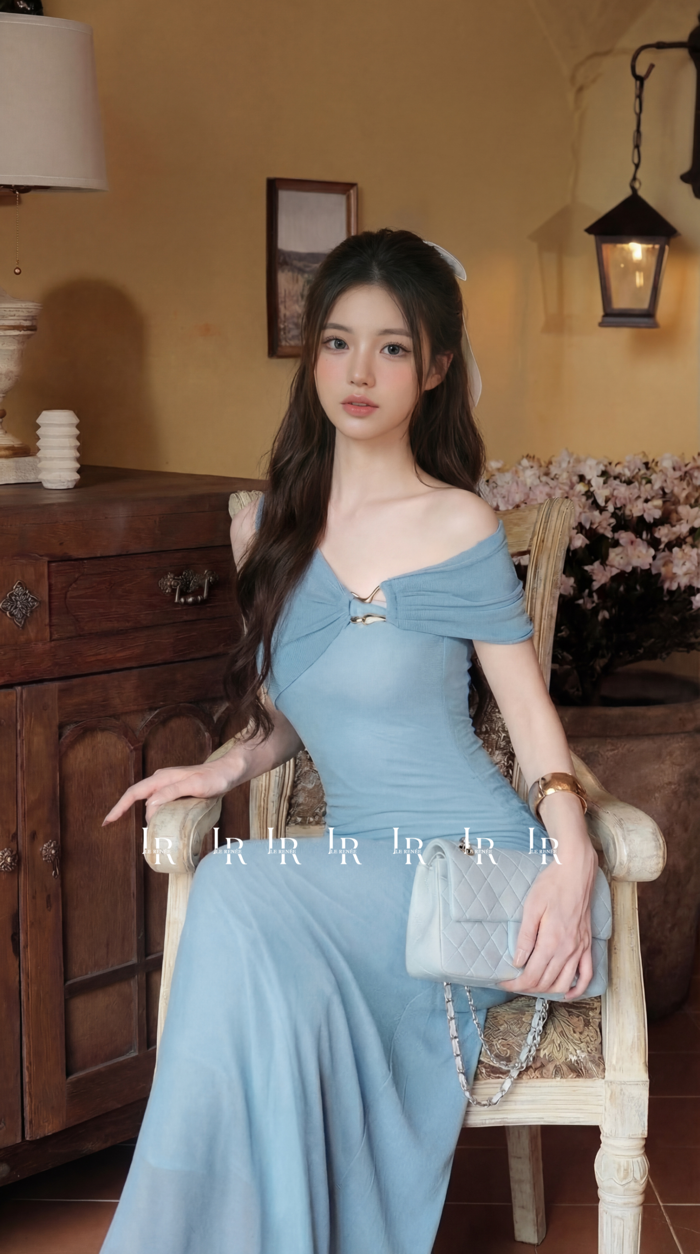 Váy Thiết Kế Lam Khói Dáng Dài - Ảnh 5
